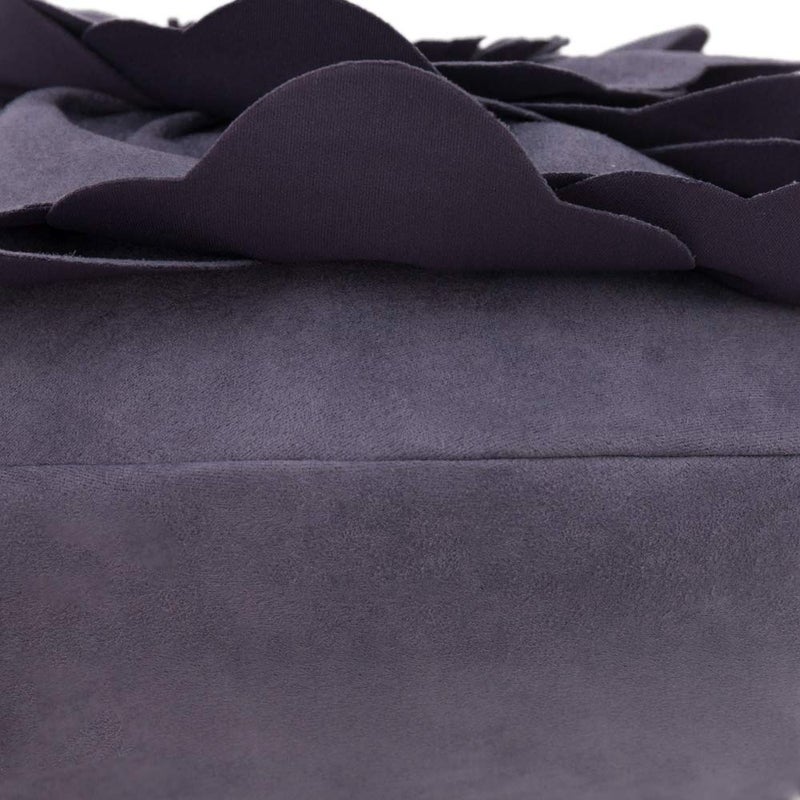 JWH Stereo Flower Throw Pillow Cover Decorative Floral Pillow Case Round Cushion Handmade Pillowcase for Home Bed Couch 14 Inch Grey Purple - Image 5